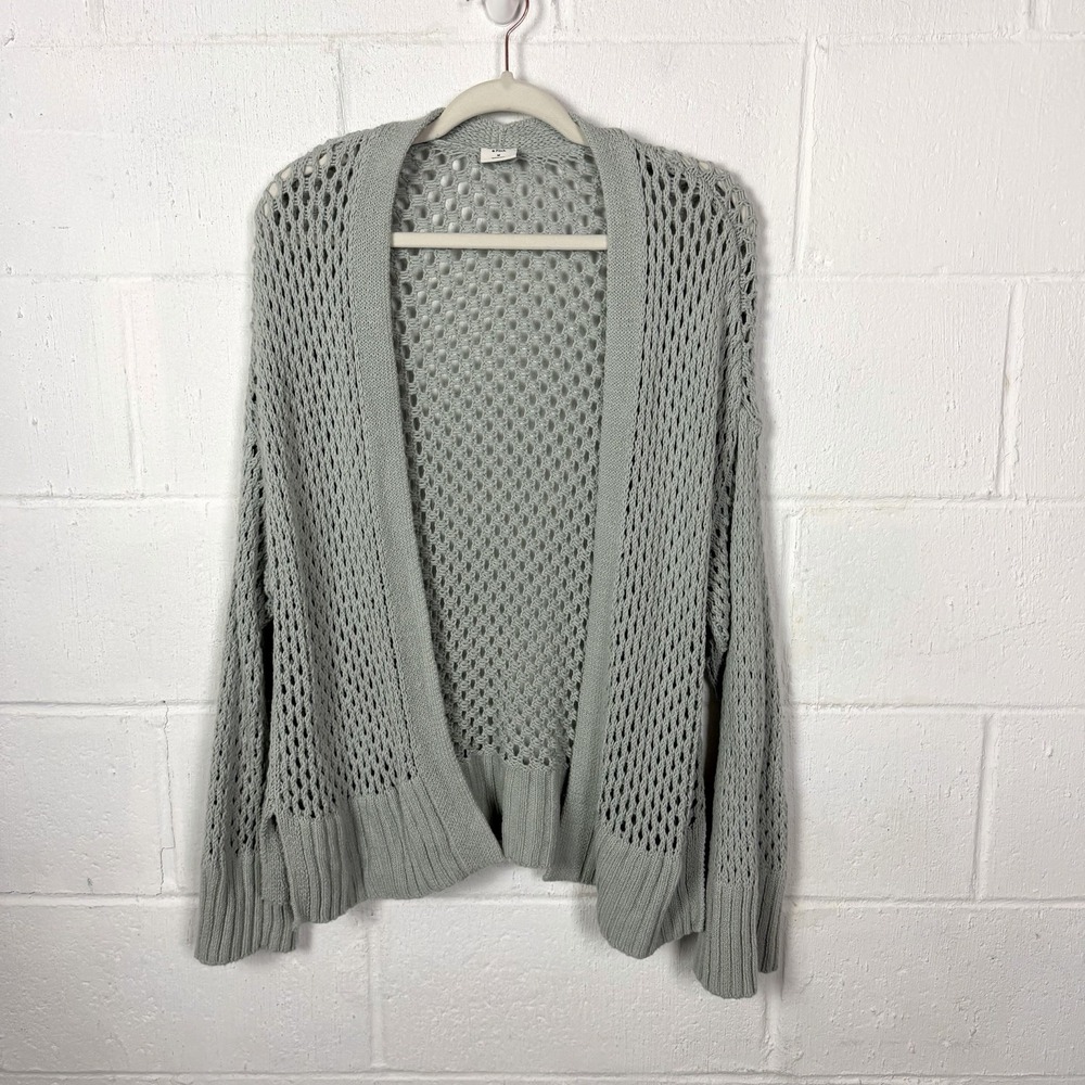 Abercrombie & Fitch Open Front Cardigan Size M Gray Open Knit Relaxed Oversized